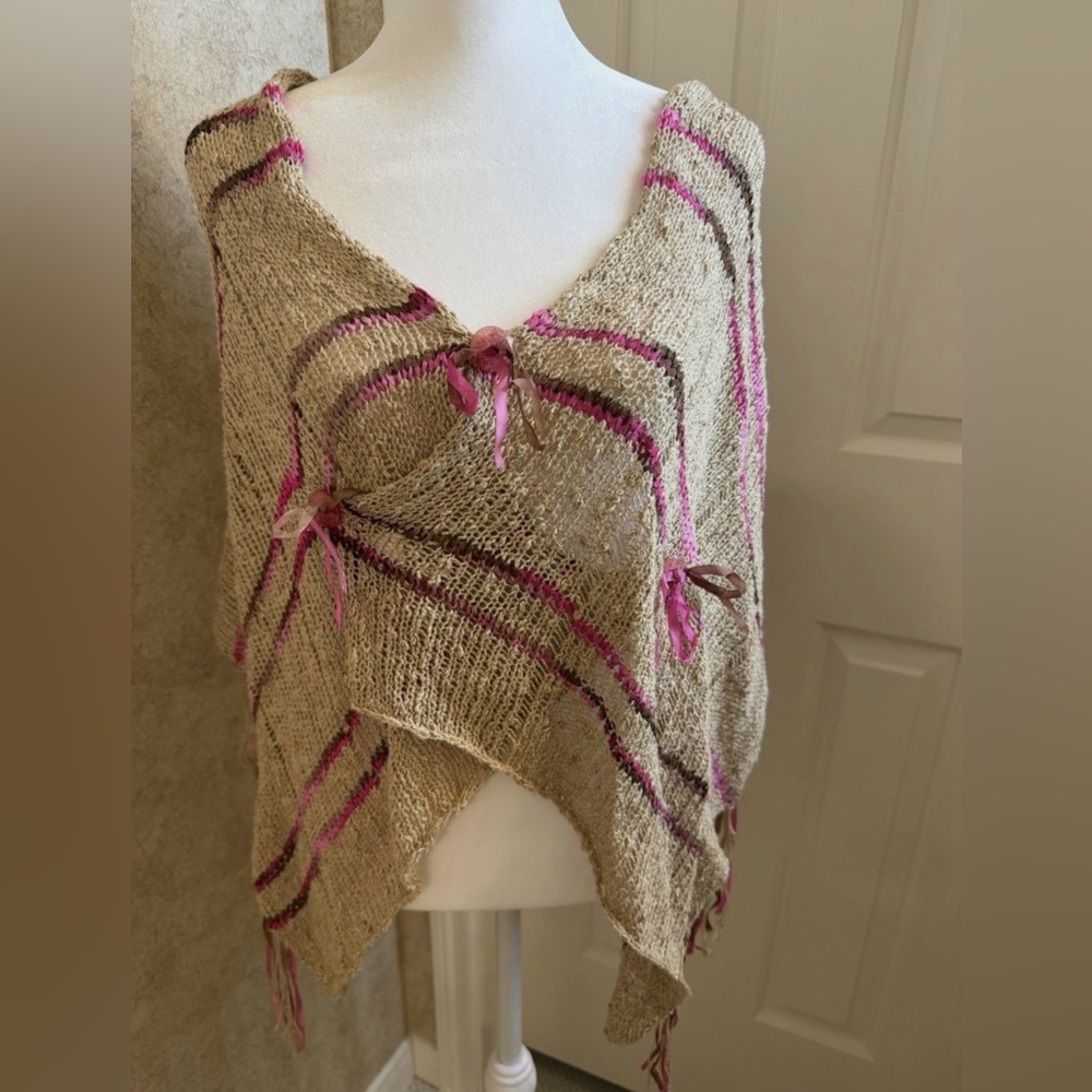 Murielle Open Knit Poncho